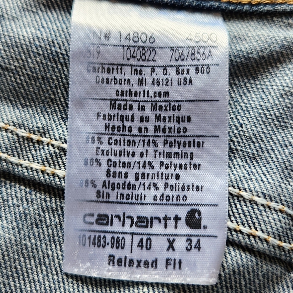 Carhartt "Holter" Relaxed Fit Straight Leg Blue Jeans | Men's Size 40x34 - Picture 7 of 10